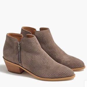J. Crew Perforated Microsuede Boots